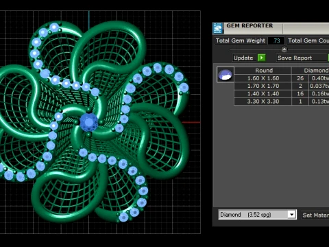 Luxury Floral Gold Ring with Diamond-Studded Petals 3D Printable Jewelry Model 3D Model