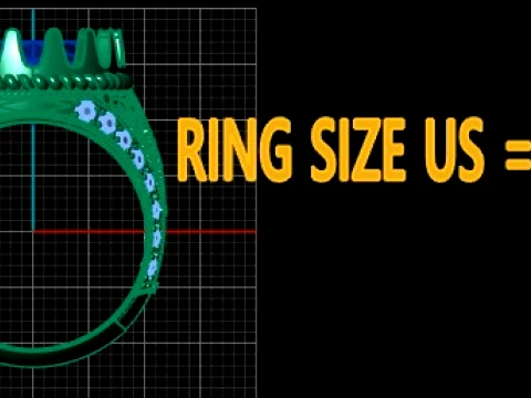 Luxury Blue Sapphire Gold Ring with Diamond-Studded Vintage Design 3D Printable Jewelry Model 3D Model