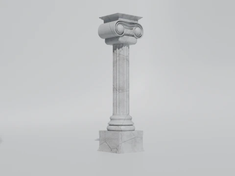 Oyunlar Archviz ve Sinematik Sahneler i&ccedil;in İyonik Mermer S&uuml;tun PBR 3D Model