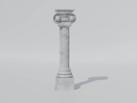 Ionic Marble Column PBR for Games Archviz and Cinematic Scenes 3D Model
