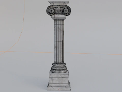 Ionic Marble Column PBR for Games Archviz and Cinematic Scenes 3D Model