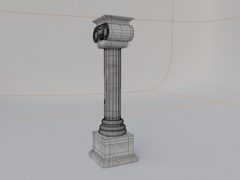 Ionic Marble Column PBR for Games Archviz and Cinematic Scenes 3Dモデル