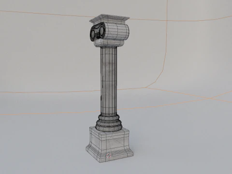 Ionic Marble Column PBR for Games Archviz and Cinematic Scenes 3D Model