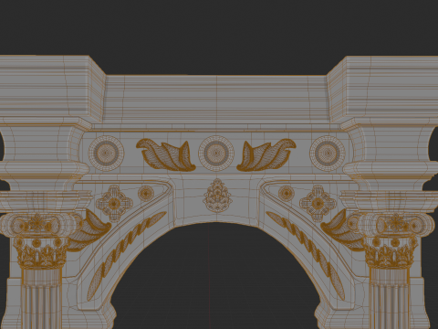 Ancient Stone Arch High Poly with Baked Textures 3D मॉडल
