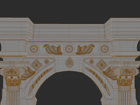 Ancient Stone Arch High Poly with Baked Textures 3D Model