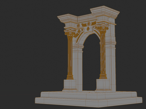 Ancient Stone Arch High Poly with Baked Textures 3D मॉडल