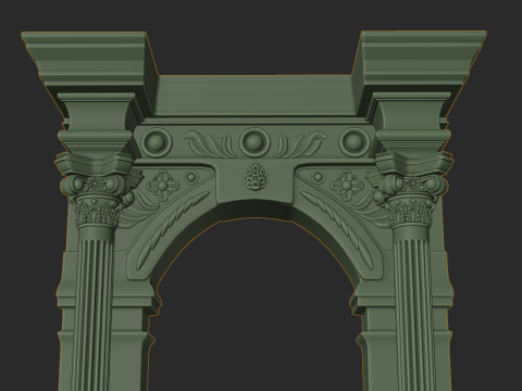 Ancient Stone Arch High Poly with Baked Textures 3D मॉडल
