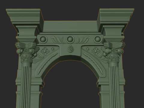 Ancient Stone Arch High Poly with Baked Textures 3D Model