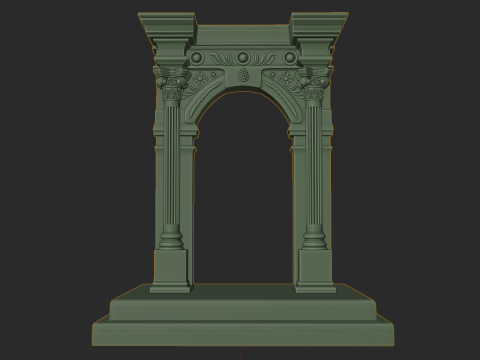 Ancient Stone Arch High Poly with Baked Textures 3D मॉडल