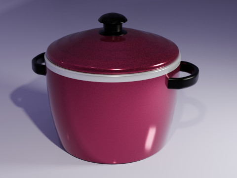 Saucepan with lid 3D 모델