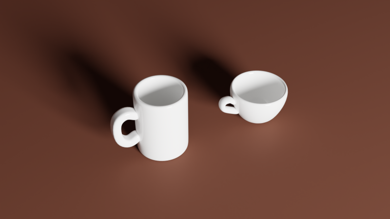 2 Cups Set 3D Модель .c4d .max .obj .3ds .fbx .stl .blend 