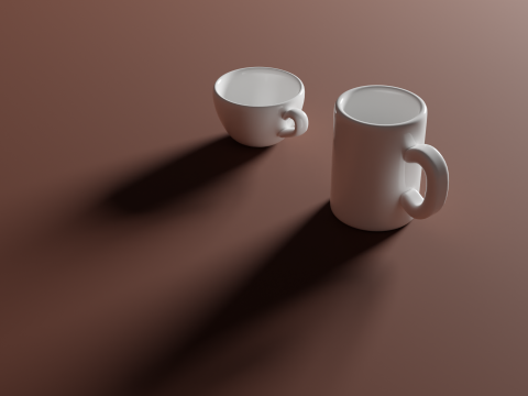 2 Cups Set 3D Модель