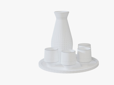 Cherry Sake Set 3D Modell
