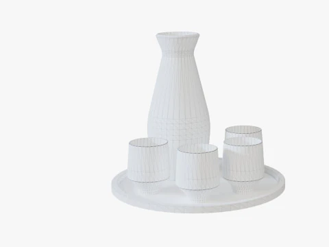 Cherry Sake Set 3D Model