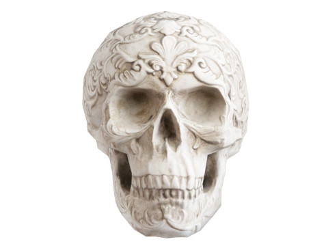 Flower Ornament Skull 3D Model