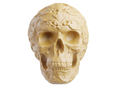 Flower Ornament Skull 3D Model