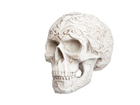 Flower Ornament Skull 3D Model