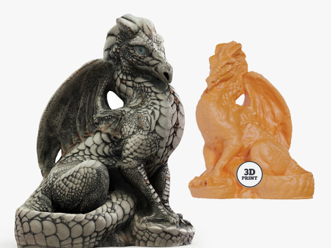 3d Scanned Dragon 3D Model