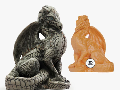 3D-сканированный дракон 3D Модель