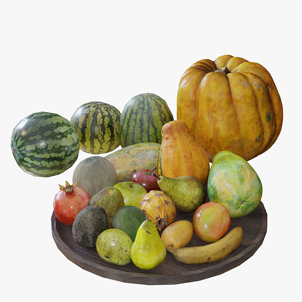3d Scanned Fruits 3D 모델 .c4d .max .obj .3ds .fbx .stl .blend 