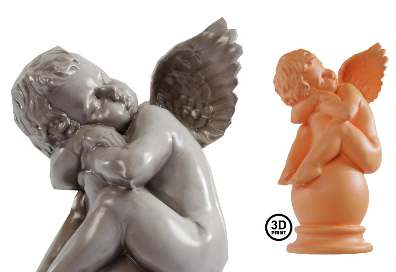 Cherubim 3D Scanned Statue Low-poly Modelo 3D .c4d .max .obj .3ds .fbx .stl .blend 