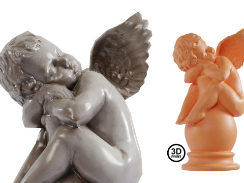 Cherubim 3D Scanned Statue Low-poly 3D Model