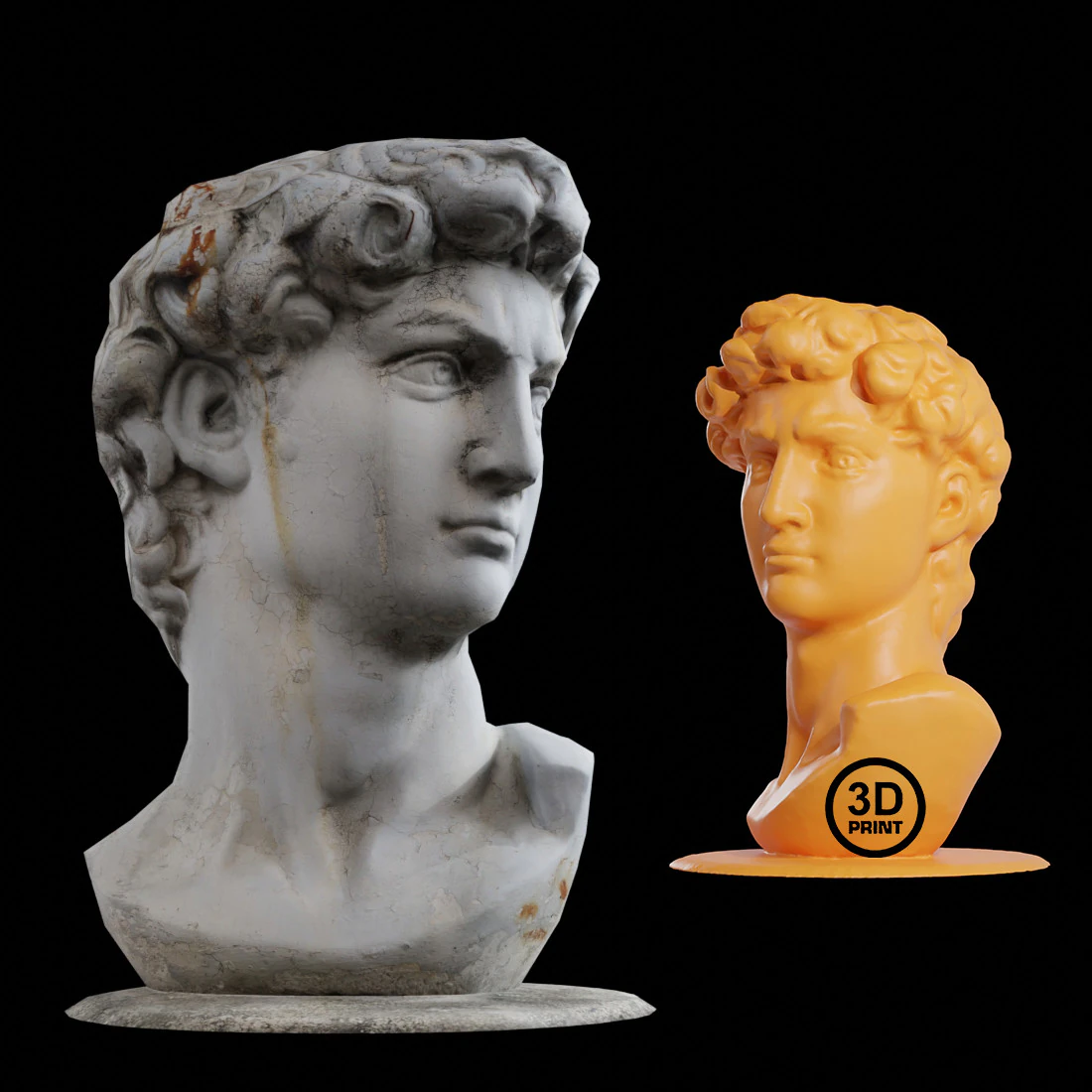 3d Scanned David Statue 3D Model .c4d .max .obj .3ds .fbx .stl .blend
