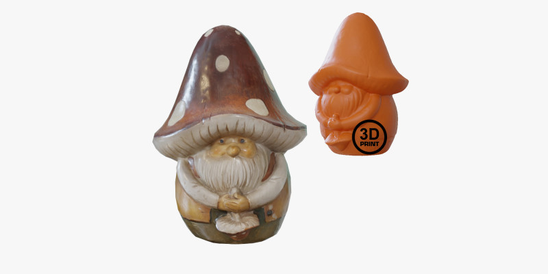 Mushroom Gnome 3d scan 3D Модель .c4d .max .obj .3ds .fbx .stl .blend