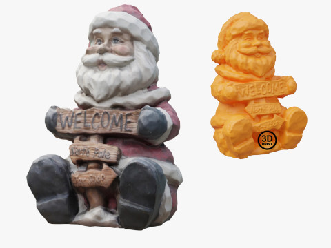 Santa Claus Statuette 3D Model