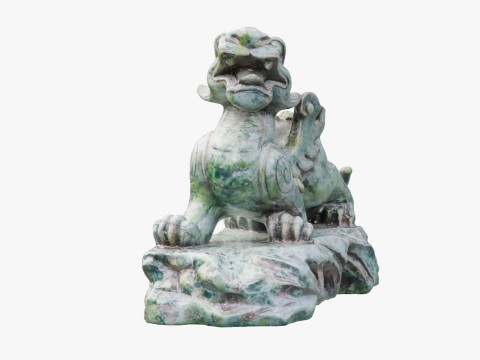 Green Chinese Dragon Statue 3D 모델