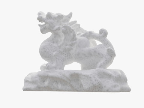 Green Chinese Dragon Statue 3D 모델