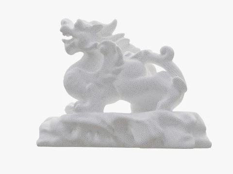 Green Chinese Dragon Statue 3D Model