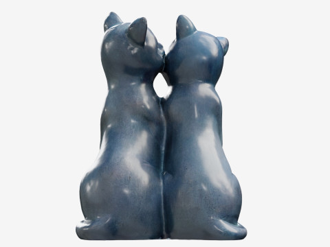 3Dscan Cats Cuddle Modello 3D