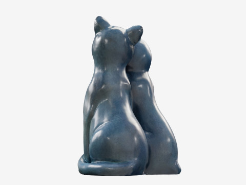 3Dscan Cats Cuddle Modello 3D