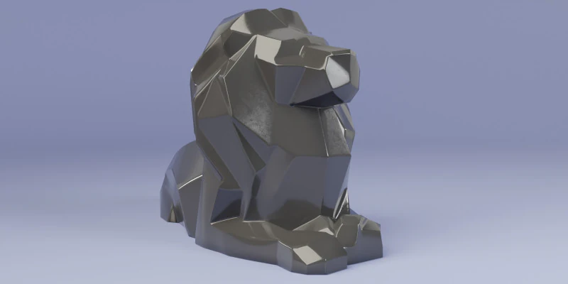 Поли Лев 3D Модель .c4d .max .obj .3ds .fbx .stl .blend 