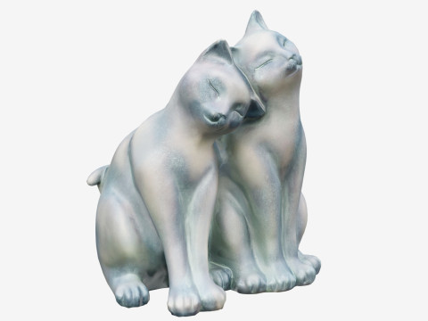 3Dscanned Nuzzling Cats Statue 3D मॉडल