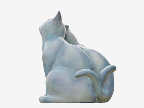3Dscanned Nuzzling Cats Statue 3D मॉडल