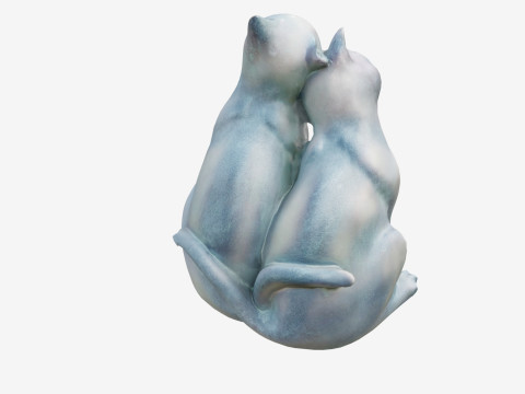 3Dscanned Nuzzling Cats Statue 3D मॉडल
