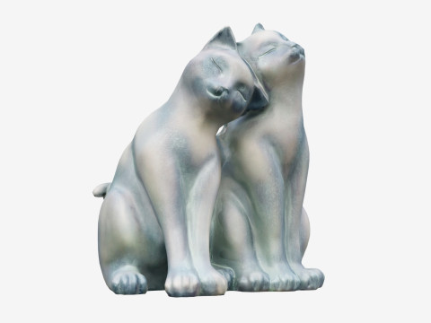 3Dscanned Nuzzling Cats Statue 3D मॉडल