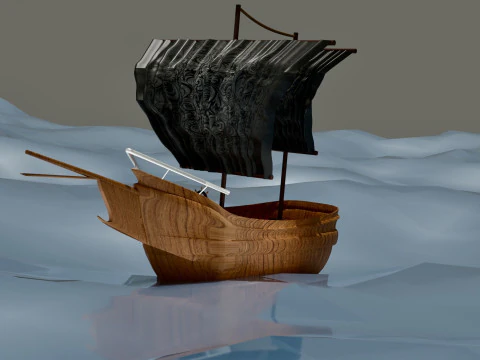 A sailing ship 3D Model