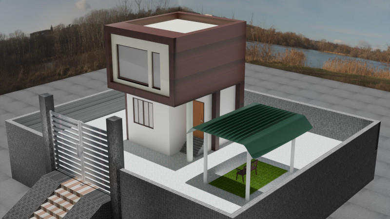 A house 3D Model .c4d .max .obj .3ds .fbx .stl .blend