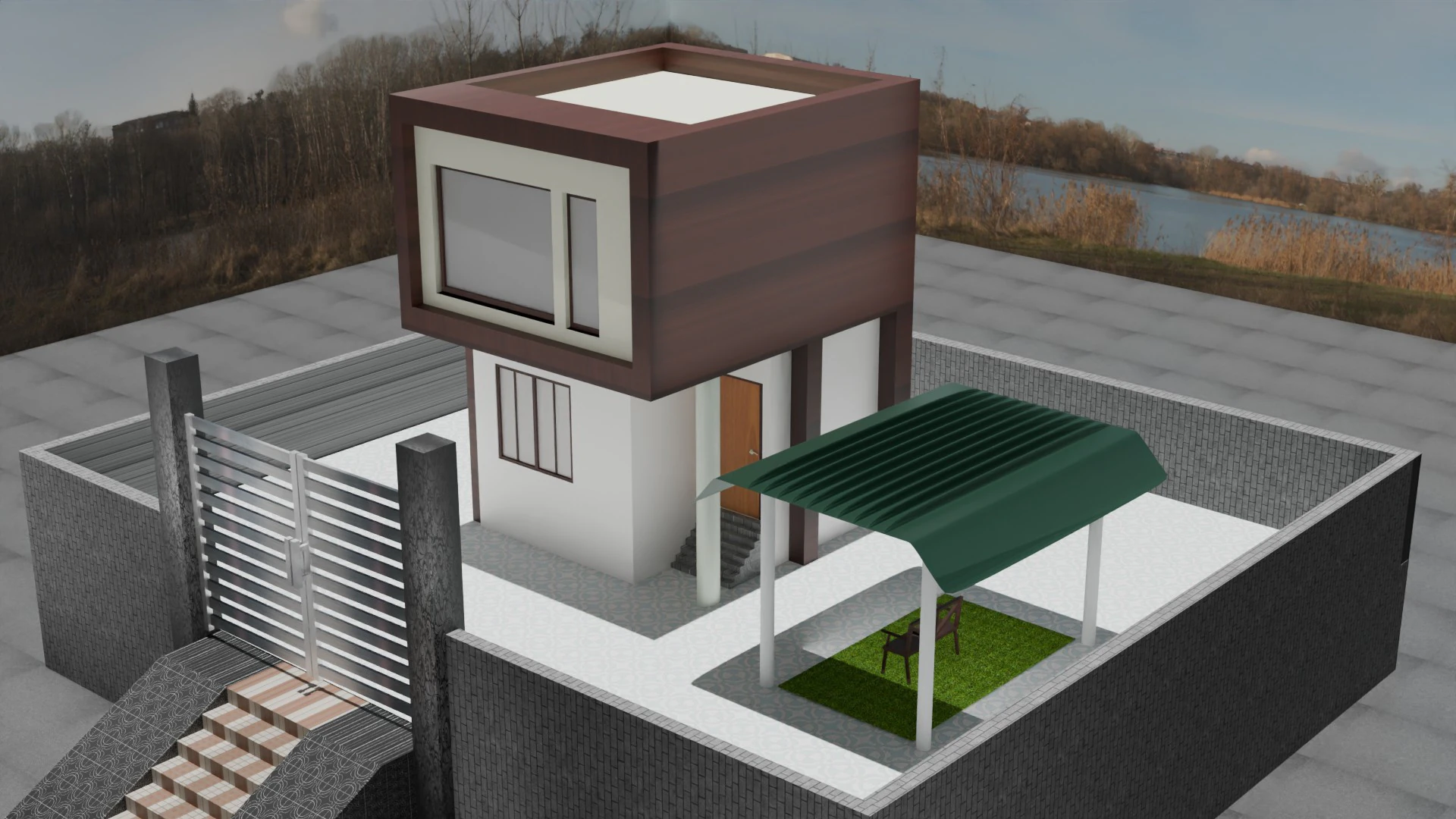 A house 3D Model .c4d .max .obj .3ds .fbx .stl .blend 