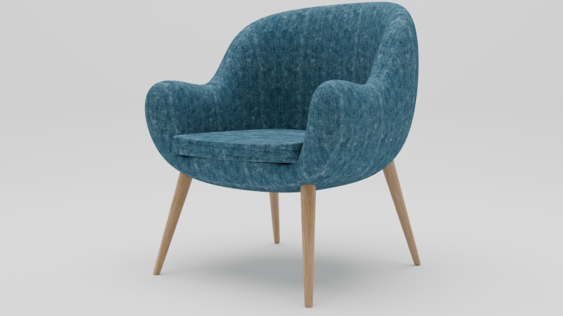 of a fabric chair 3D Модель .c4d .max .obj .3ds .fbx .stl .blend 