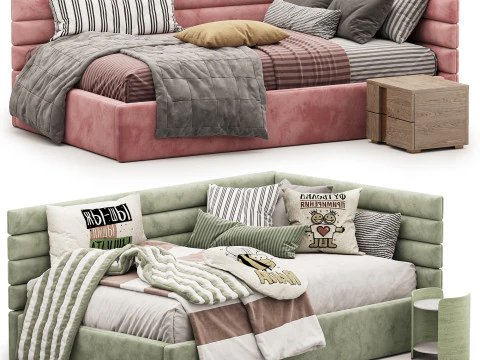 コーナーベッド ラインキッズ 3Dモデル