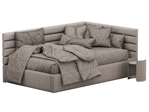 Corner bed Line kids 3D Model