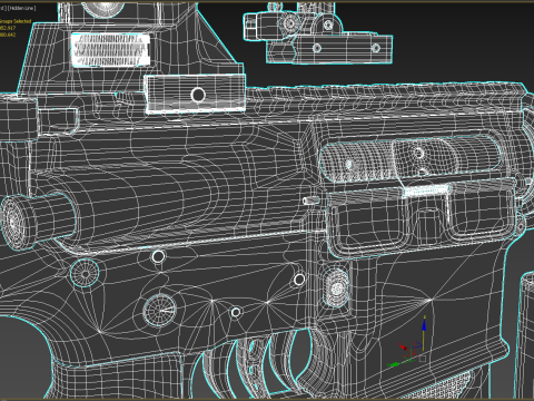 High Poly M4A1 with some customization materials only 3D Модель