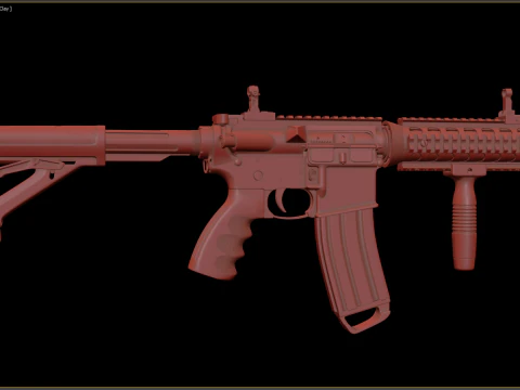 High Poly M4A1 with some customization materials only 3D Model
