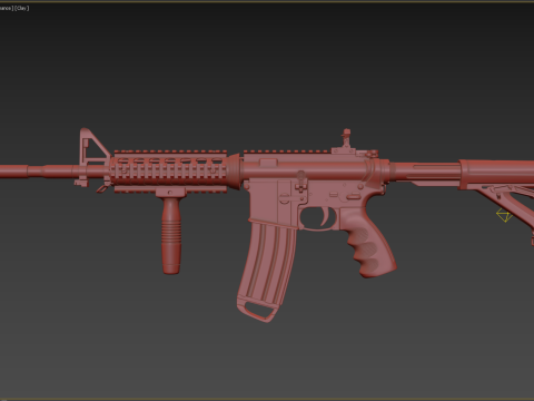 High Poly M4A1 with some customization materials only 3D Модель