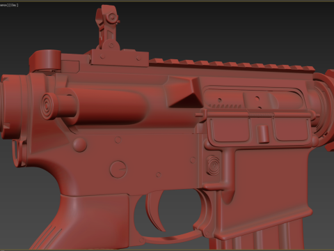 High Poly M4A1 with some customization materials only 3D Модель