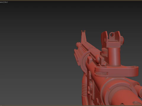 High Poly M4A1 with some customization materials only 3D Model
